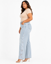 Lace Panel Denim