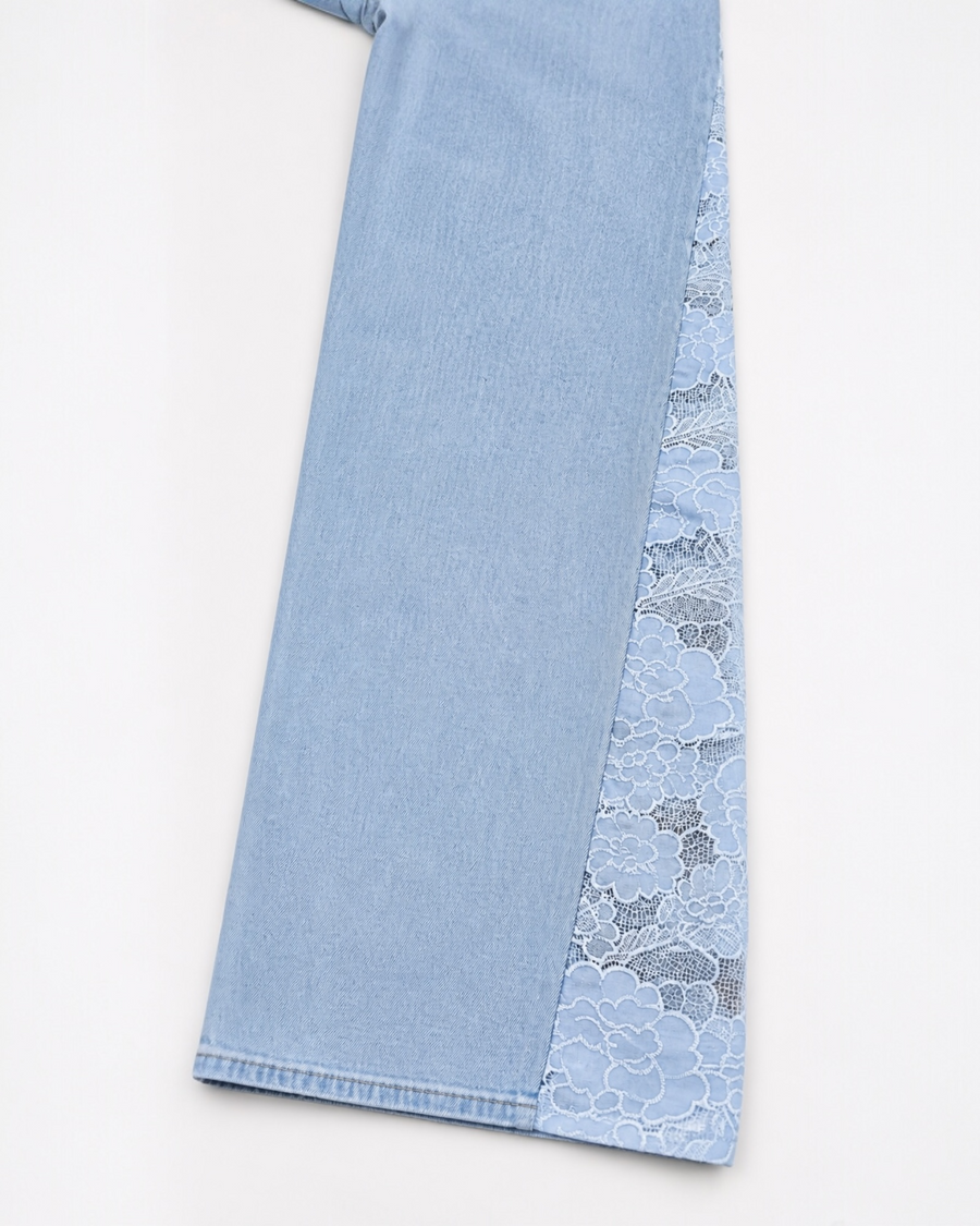 Lace Panel Denim