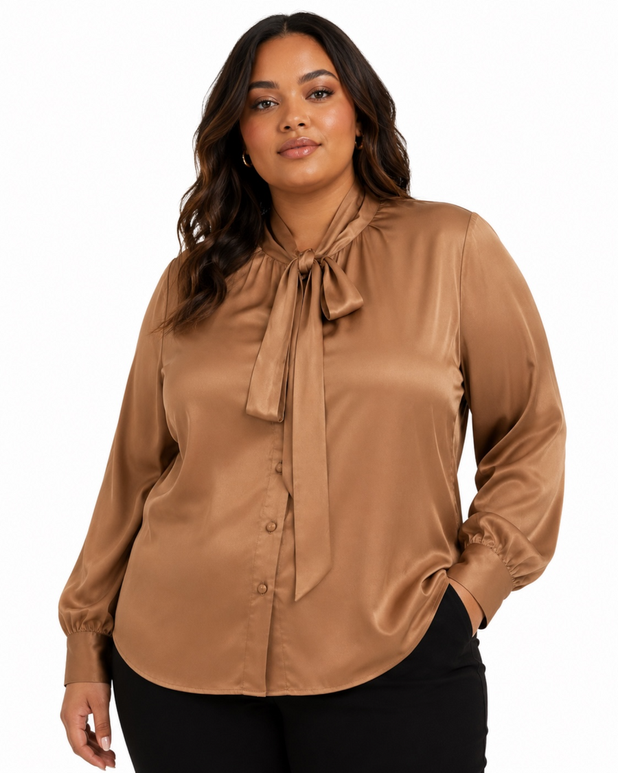 Bow tie satin top