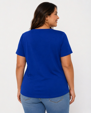 Royal Bloom Embroidered Tee