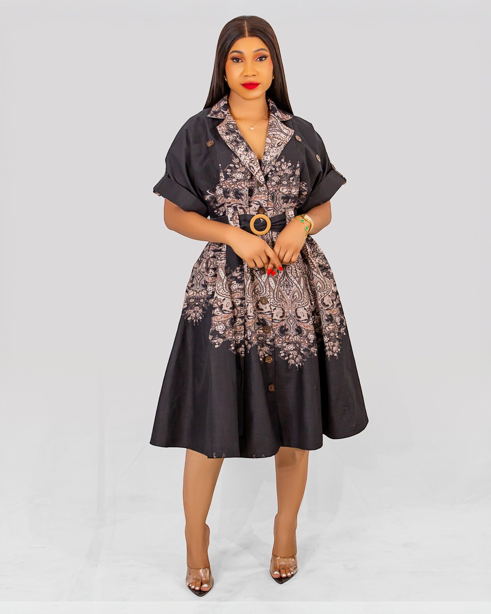 Ebony luxe shirt dress