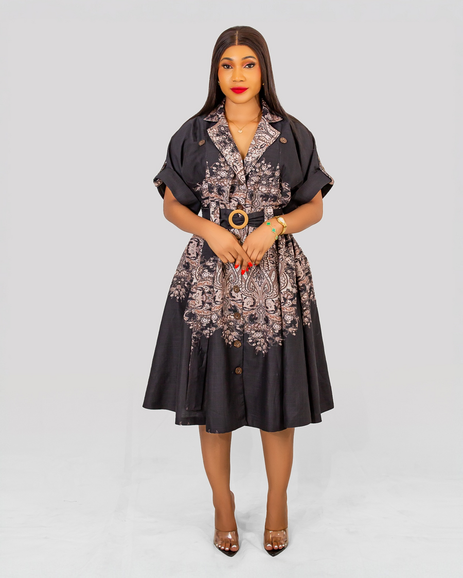 Ebony luxe shirt dress