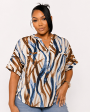 Abstract Viscose Blouse