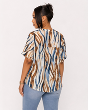 Abstract Viscose Blouse