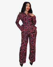 African Print Peplum Pant Set