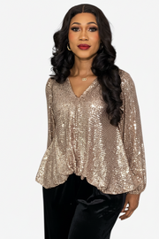 Champagne Glow Sequin Top