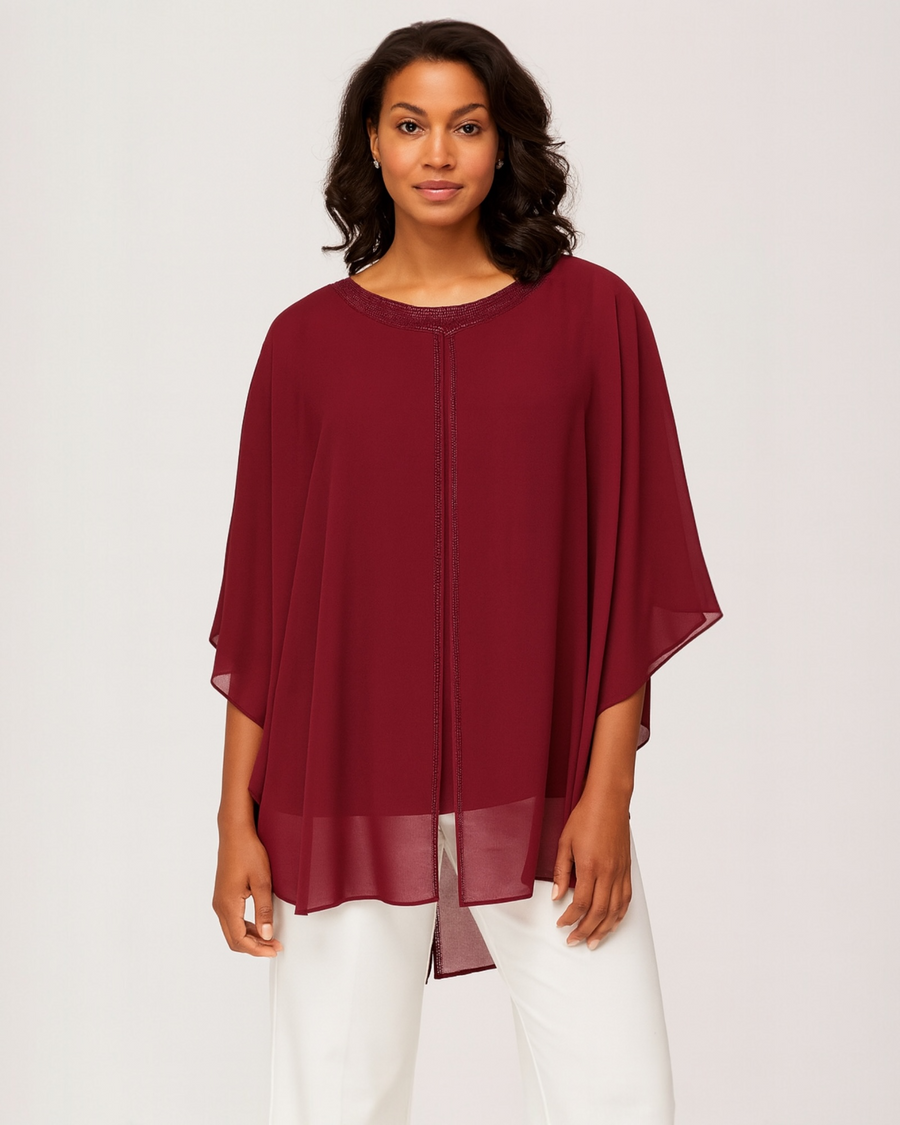 Bat wing chiffon top