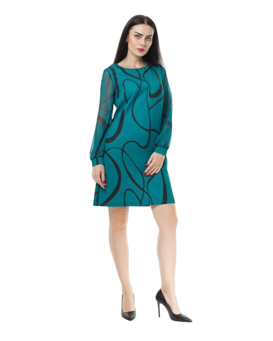 Teal wave dress