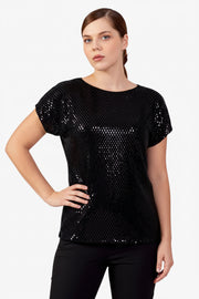 Black glitter top