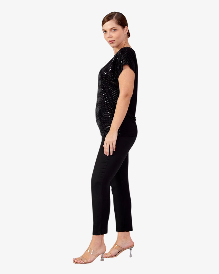 Black glitter top
