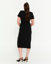 Drape black dress