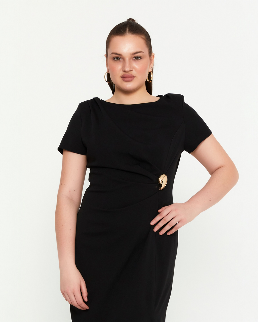 Drape black dress