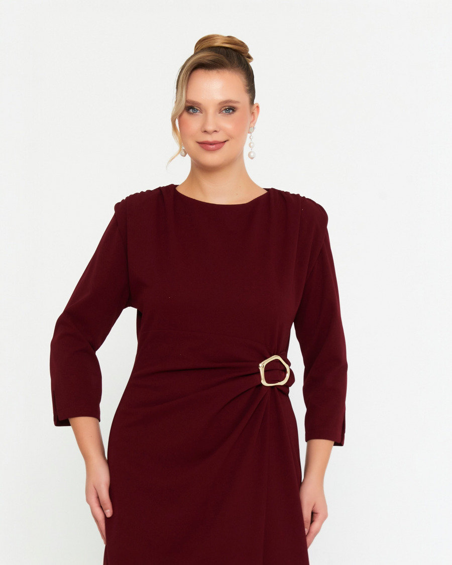 Wine broach dress