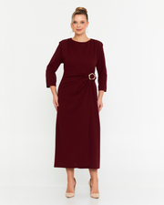 Wine broach dress