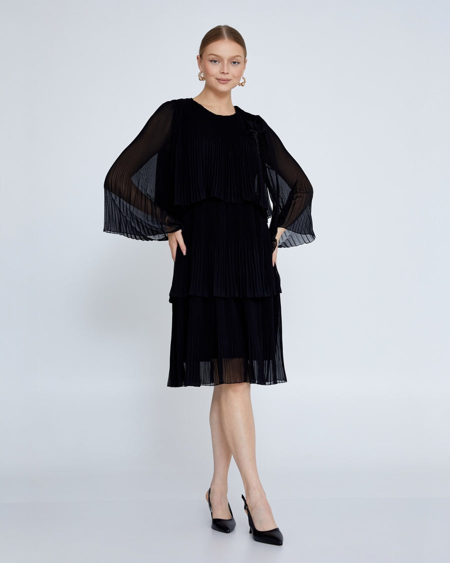 Step pleated dress