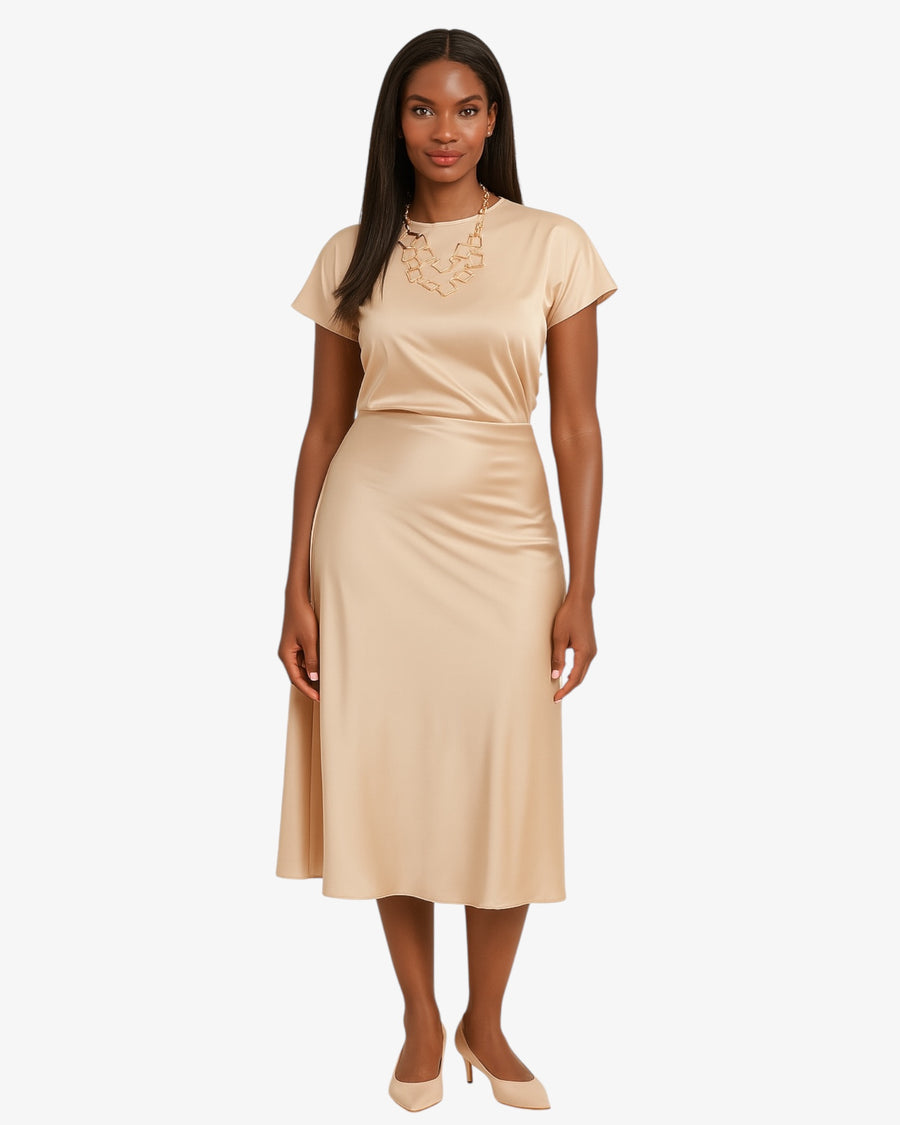 Light satin dress