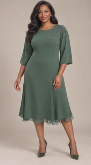 Sage Green Embellished Midi Dress